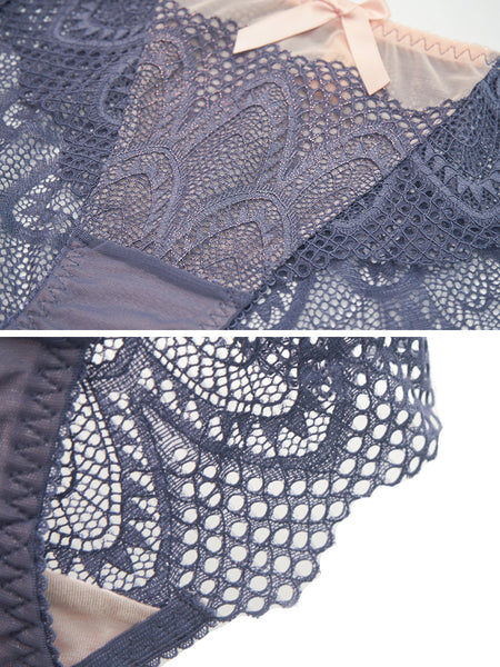 AERENEY Sexy Thin Pink Lace Comfortable Breathable Flat Corner Pants
