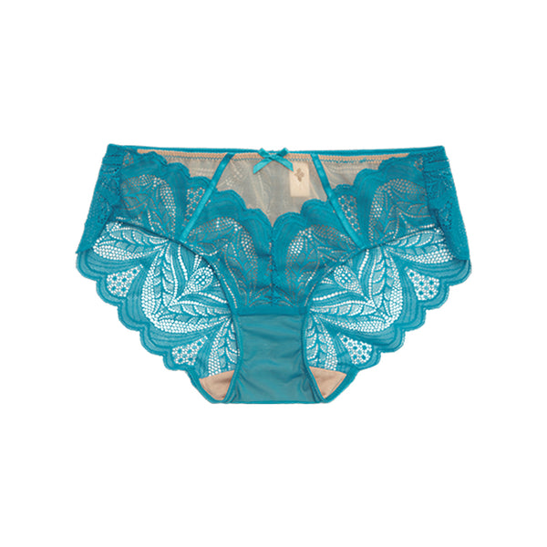 AERENEY Sexy Thin Lace Contrast Flat Corner Pants