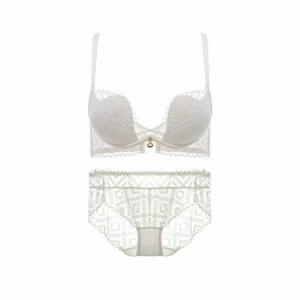 AERENEY Sexy Thin Petite White Lace Bra