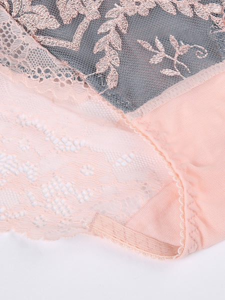 Thin lace embroidered low waisted sexy flat angle underwear