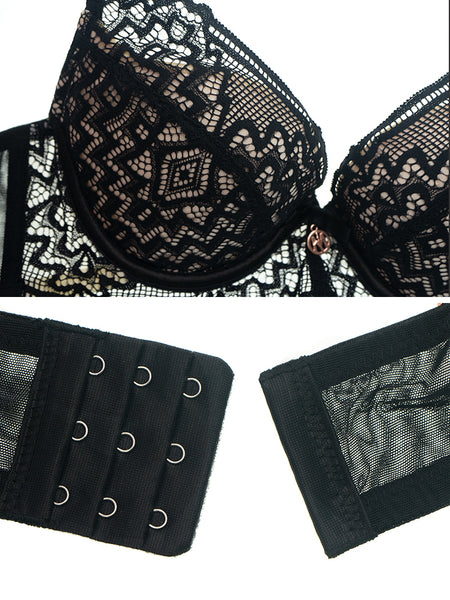 AERENEY Sexy Lace Bra Thin Petite Soft Underwire Bra