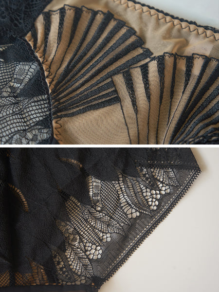 AERENEY sexy lace embroidered seamless flat corner pants