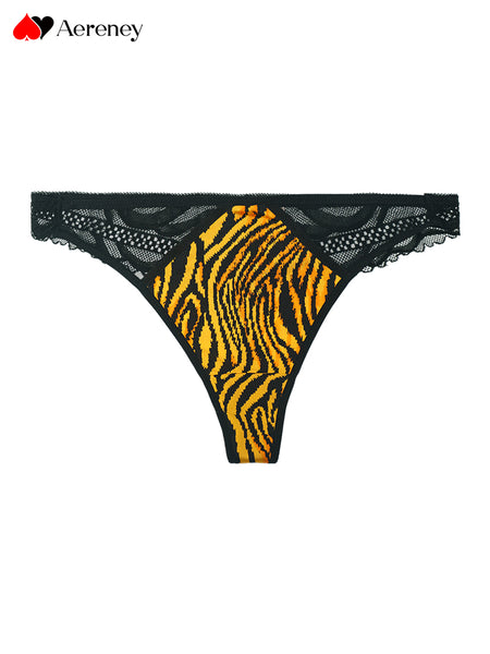 Tiger print sexy patchwork thin seamless flat corner pants