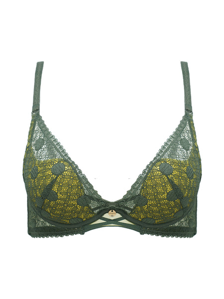 AERENEY Sexy Lace Thin Cup Push-up Bra