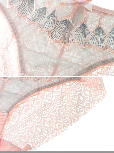 AERENEY Sexy Embroidered Thin Lace Traceless Underwear, Pure Cotton Modal Bottom