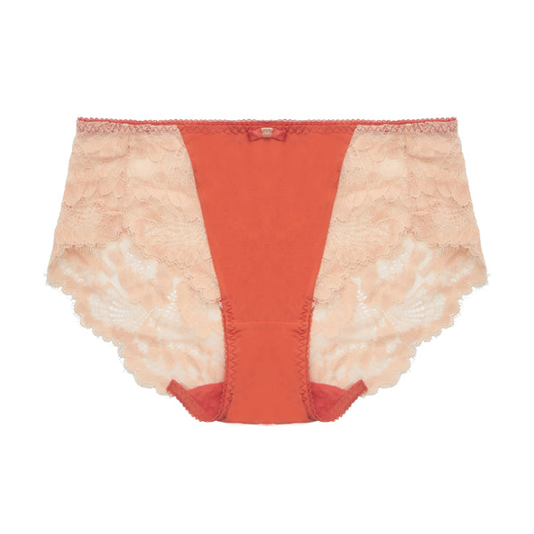 AERENEY Sexy Thin Cut Lace Pure Cotton Bottom Flat Corner Pants