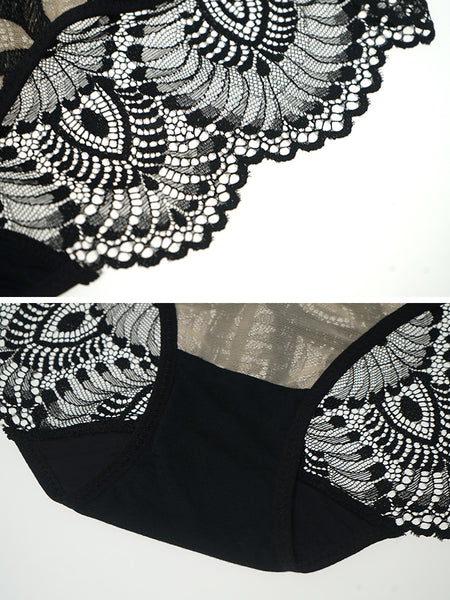 AERENEY sexy embroidered lace comfortable and breathable mesh underwear