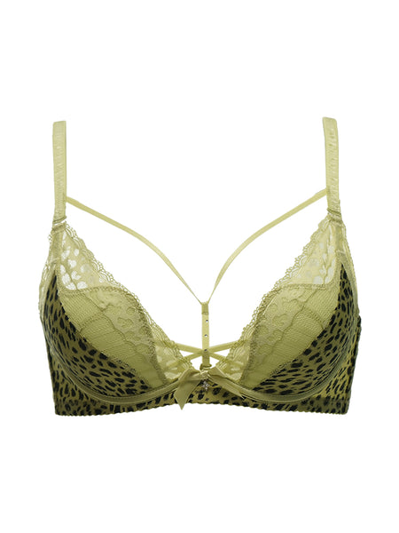 Sexy Strap Leopard Print Petite Lace Bra Thin Bra