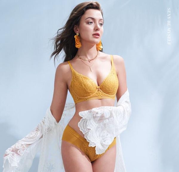 AERENEY Sexy Lace Bra Thin Petite Soft Underwire Bra