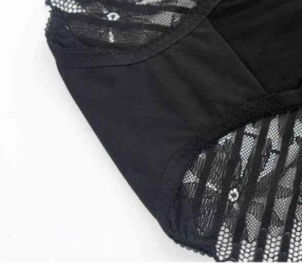 AERENEY Sexy Embroidered Lace Breathable Flat Corner Pants