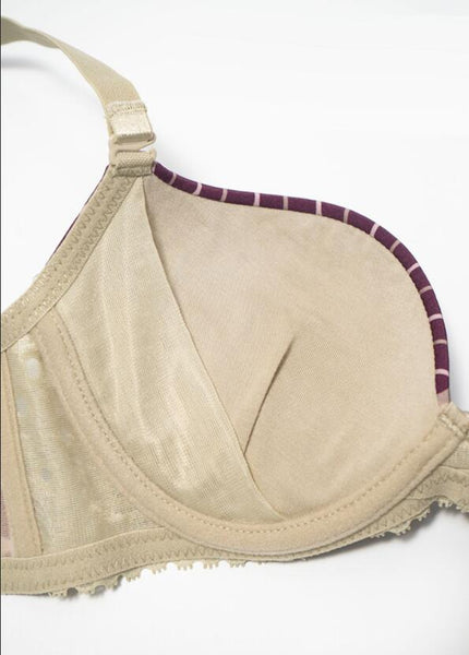 AERENEY Printed Soft Underwire Thin Bra Set