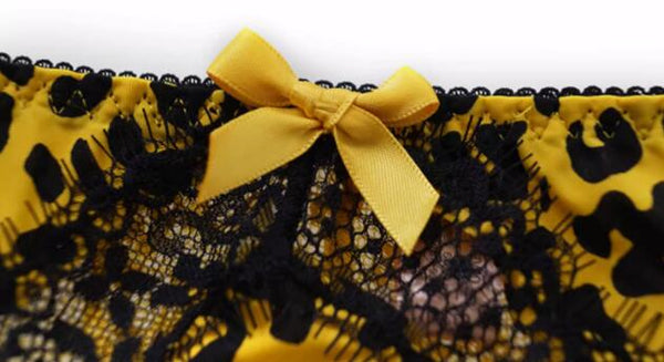AERENEY Leopard Pattern Sexy Thin Lace Traceless Flat Corner Underpants