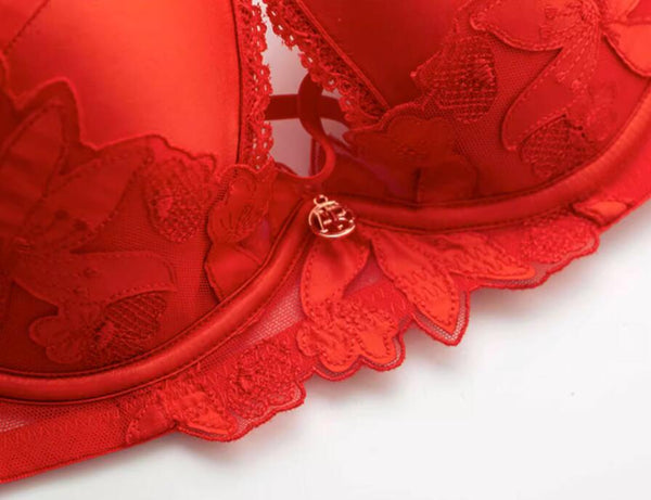 Red Panties Dragon Year Soft Support Anti-sagging Bra Set
