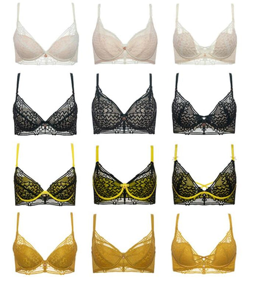 AERENEY Sexy Lace Bra Thin Petite Soft Underwire Bra