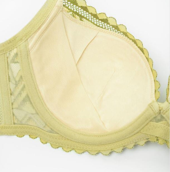 AERENEY Sexy Lace Thin Soft Underwire Bra Set