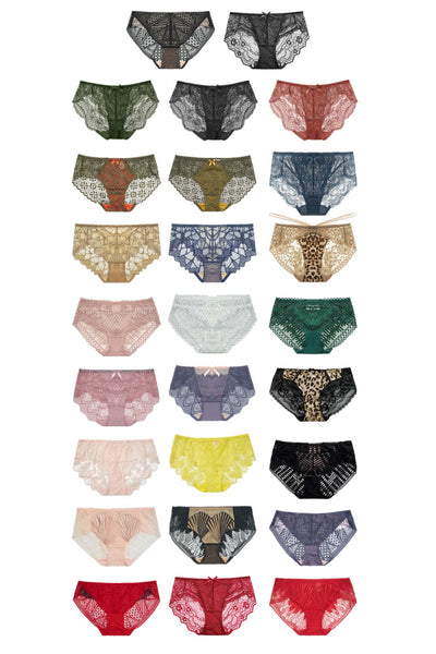 AERENEY Sexy Lace Thin Modal Bottom Breathable Flat Corner Pants