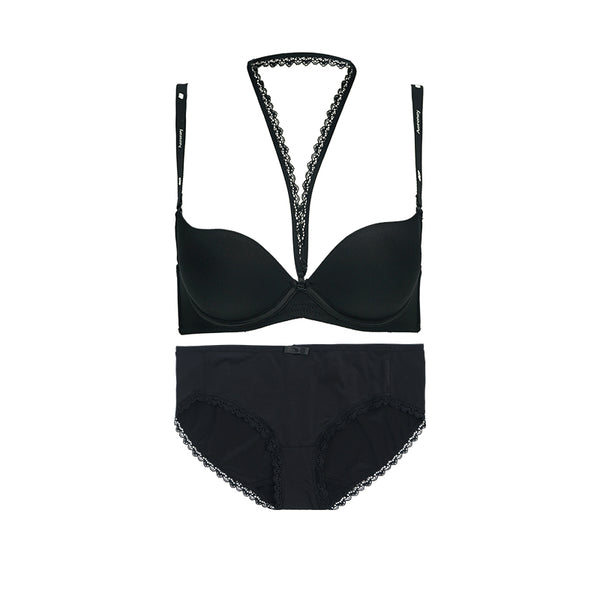 AERENEY Sexy Thin Glossy Halter Bra