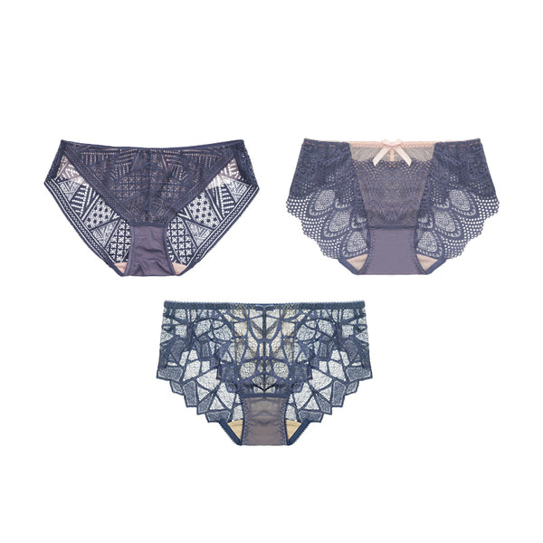 AERENEY Sexy Lace Thin Modal Bottom Breathable Flat Corner Pants