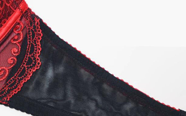 AERENEY Sexy Embroidered Lace Soft Underwire Bra Set